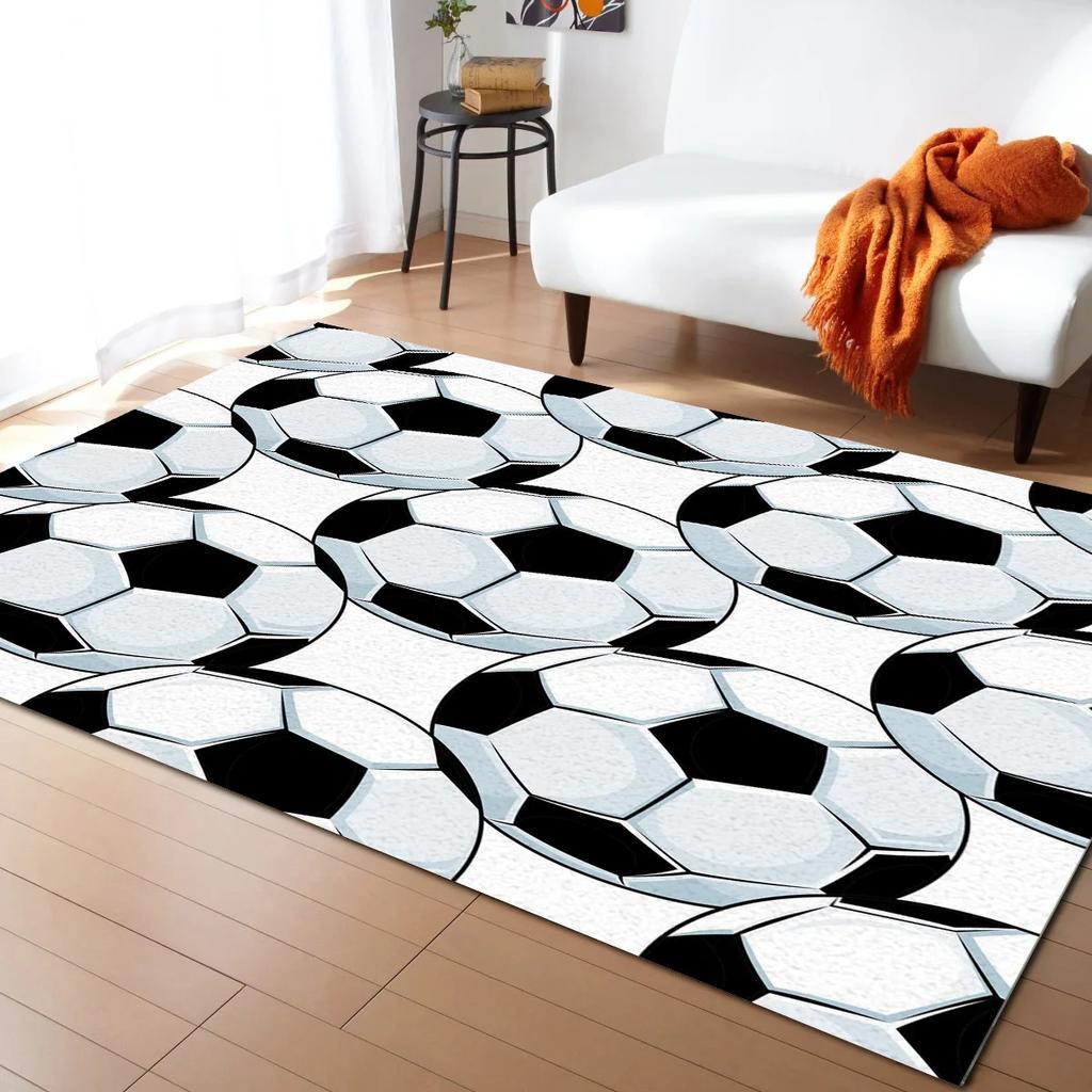 Football Carpet Ball Game Area Rug for Kids Boys Teens Playroom Soccer Doormat Sport Theme Indoor Floor Mat For Living Room Sofa