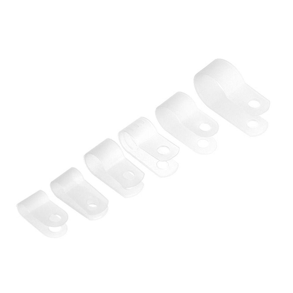 10PCS Plumbing Tightening Cable Clip Nylon Fastening Buckles Durable R-Type Hose Clamp  Cable