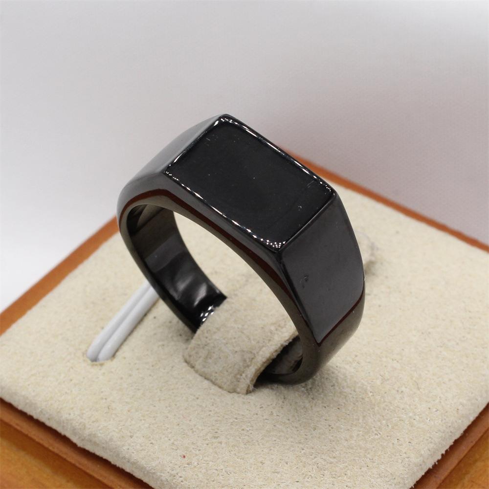 

2026 European and American Fashion Simple Rectangular Smooth Surface Cold Wind Niche Men s Ring Jewelry Ring No. 12