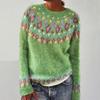 Women's New Color-Block Round Neck Fashion Sweater