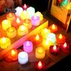 24 Stück LED-Teelichter, herzförmige, flammenlose, flackernde Kerzen, batteriebetriebene elektrische Teelichter für Valentinstag und Hochzeit