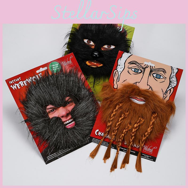 Halloween Fake Beard With Monkey Design For Adults Party Costumes