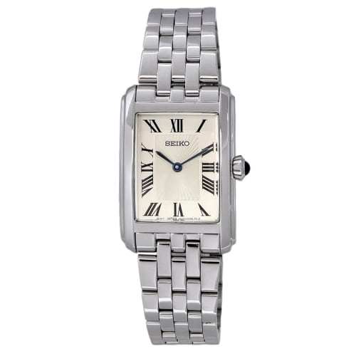 Seiko Women's Quartz Watch with Rectangular Face, Silver, SWR083, Overseas Model