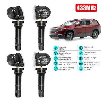 Capteurs TPMS 433 MHz, capteurs internes, capteurs de pression des pneus de voiture pour Buick GMC Chevrolet Holden LEEPEE pour Cadillac Mahindra Tata