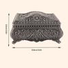 Antique Metal Trinket Box Floral Engraved Musical Jewelry Box Storage Jewelry Box  For Women