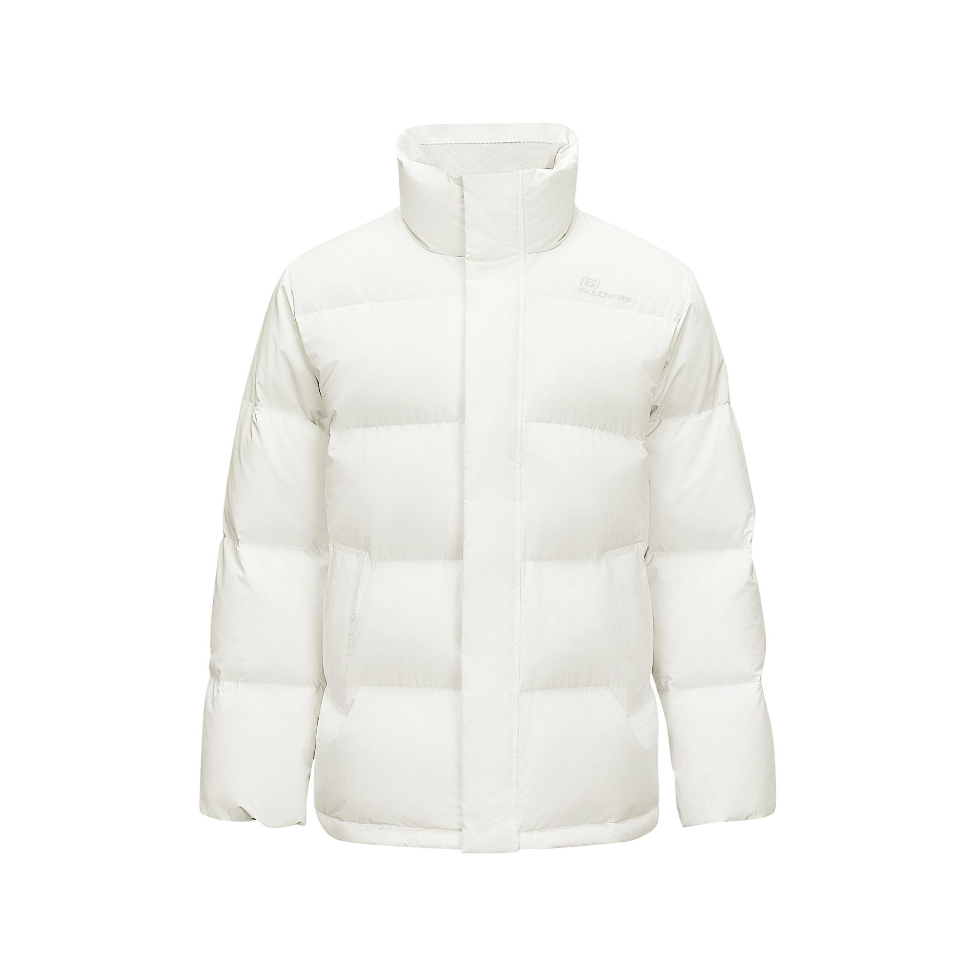 Skechers Teflon Three-Proof Duck Down Warm Windproof Waterproof Oil-Resistant Short Down Jacket Unisex outerwear White L324U108-0074 XS