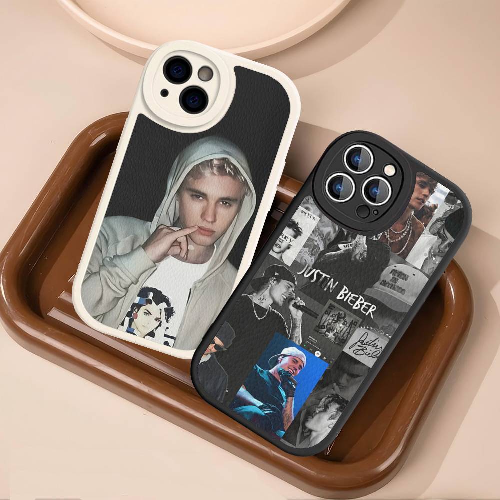 Sänger J-Justin B-Bieber Für IPhone 16 16E 15 14 13 12 11 Pro Max Plus Leder Rückseite Handyhülle