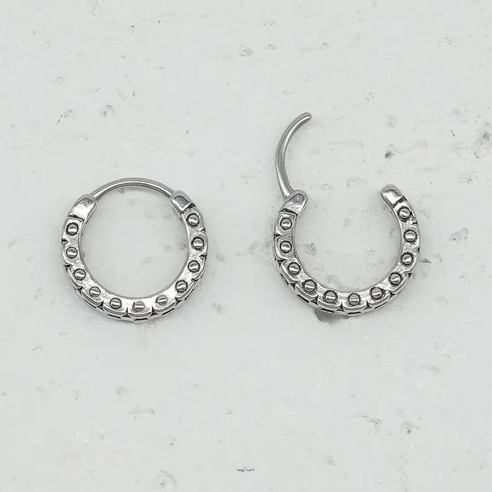 Steel Rhythm One-Touch Earrings