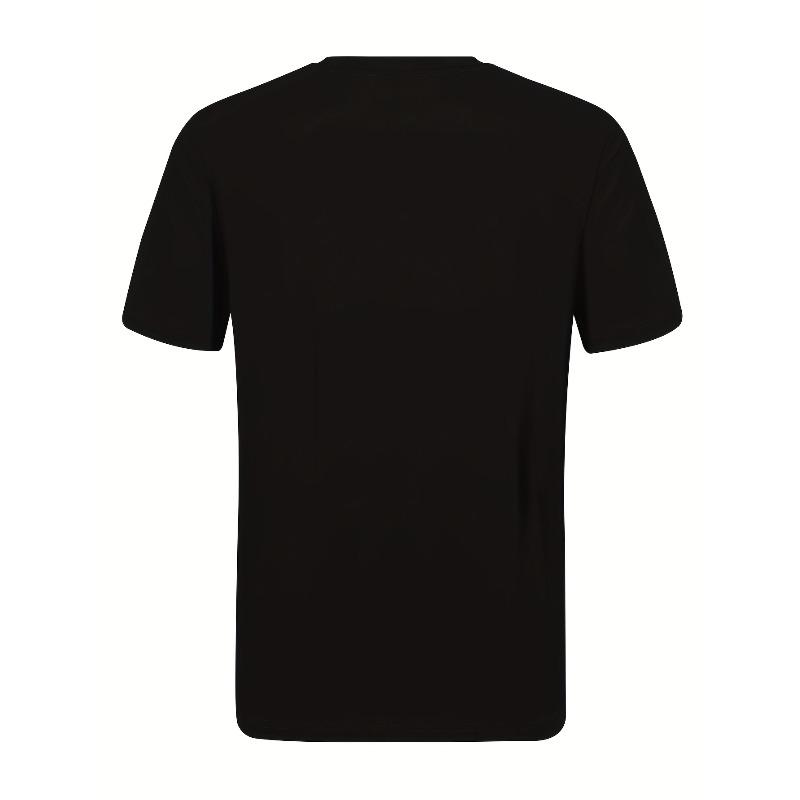European Sizes New Cartoon Soccer Figure Print Men'S Casual Crew Neck T-Shirt, Soft Slight Stretch, Summer Sporty Style, Regular Fit