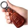Tukellen for Cadillac Leather Key Fob Cover with Keychain Leather Key Case Key Shell 360 Degree Full Protection Compatible with Cadillac Escalade CTS