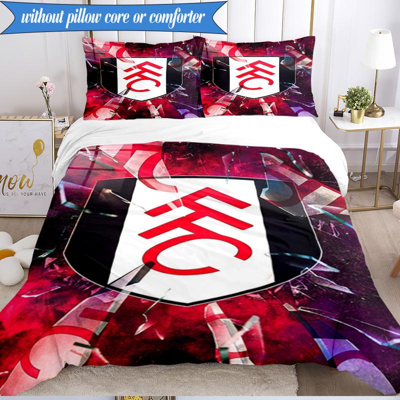 3PCS Fulham F.C Printed Soft Bedding Set,Including 1pc Duvet Cover And 2pcs Pillowcases Perfect for Bedroom, Dormitory, Fan gift