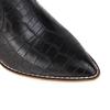 Women's high-heeled boots sexy European and American style crocodile pattern thick heel pointed large size medium boots