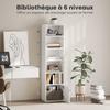 6-Tier 156 cm Tall Bookcase - White