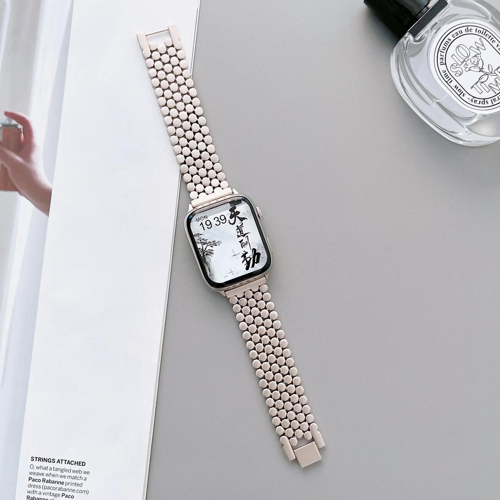 Starlight Stållänkarmband för Apple Watch Series Ultra 8 7 SE 6 5 4 3 49mm Metallarmband IWatch 38 40 41mm 42 44 mm 45mm