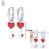 925 Silver Needle Cute Starfish/Shrimp Pendant Earrings Red Chili/ Star Enamel Gold Earrings For Women Fashion Jewelry