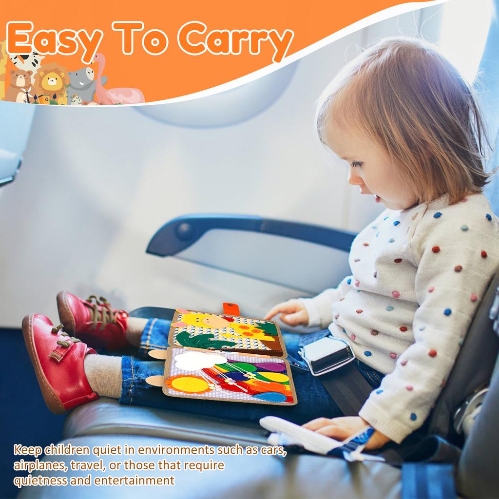 Educational Sensory Toy Animals Sensory Books Early Development Interactive Quiet Books Reusable Felt Book Soft Baby Felt Books