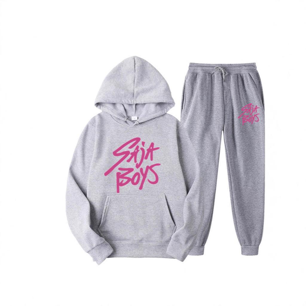 New Saja Boys Sweater Two-piece Men's and Women's Fleece Hoodie Set