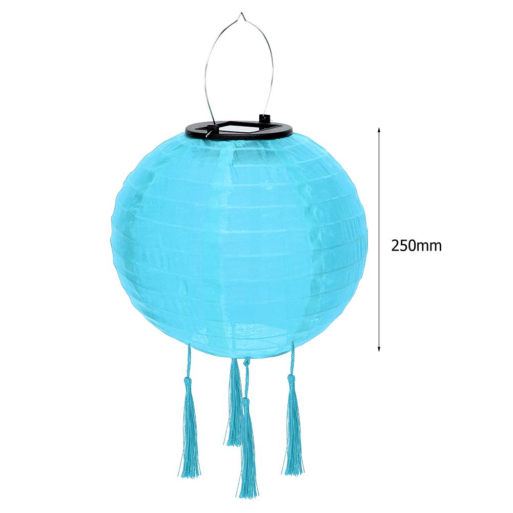 12 Inch Colorful Lantern Waterproof Outdoor Garden Decoration Holiday Supplies Nylon Round Hanging LED Solar Lantern