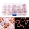 150 Pieces Copper Flat Gasket Assortment, 15 Sizes, with Box, High Quality Electrical Thermal Conductivity Insulating Steel Screws, Copper Wash