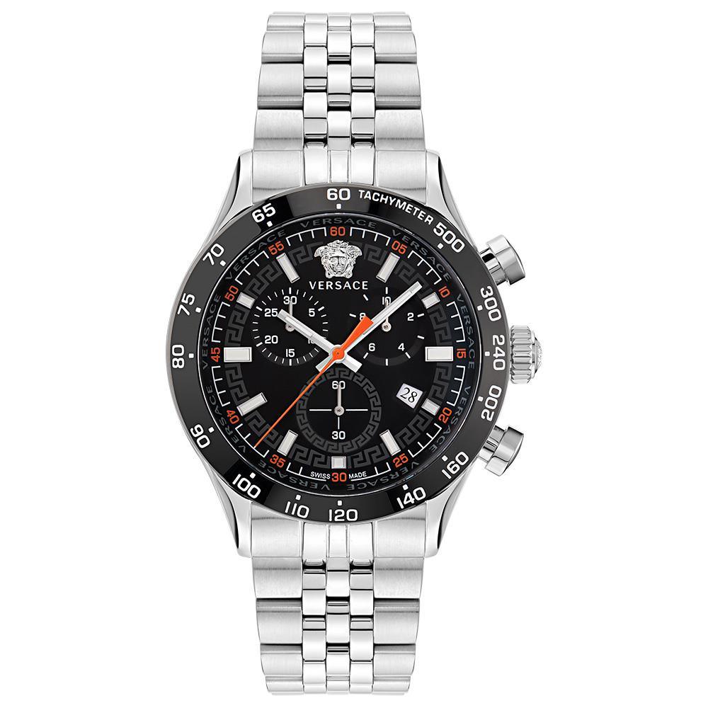 Versace Men's Silver Ve2u00322 Hellenyium Chronograph Watch