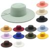 Woolen Fedora Hat Unisex With Large Brim And Satin Texture For Spring And Fall Wear