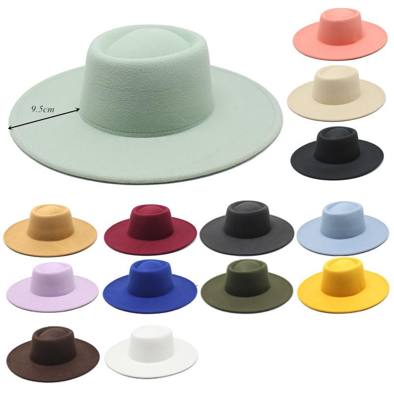 Woolen Fedora Hat Unisex With Large Brim And Satin Texture For Spring And Fall Wear