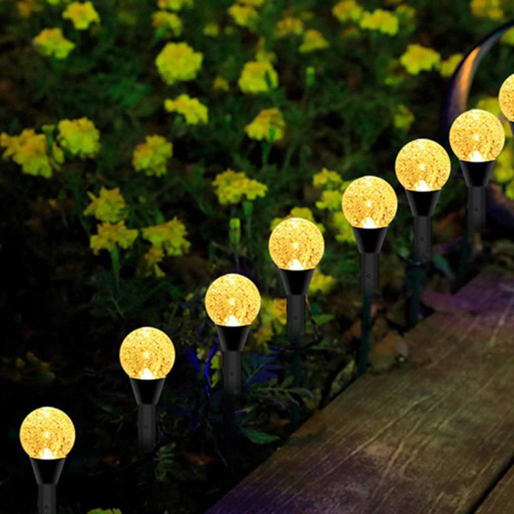 Solar Crystal Ball Garden Lights – Outdoor  Decorative Bubble Ball Ground Stake Lights for Courtyard Path  Lighting