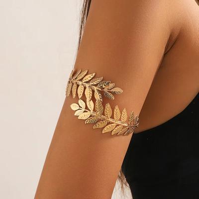 Metal Leaf Upper Arm Bracelet for Women Greek Roman Style Women's Armband Upper Arm Cuff Gold Color Jewelry Gift