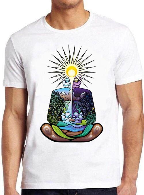 Psychedelic Meditating Nature Man Meme Gift Tee Funny Meme Gift Tee T Shirt M697 XS