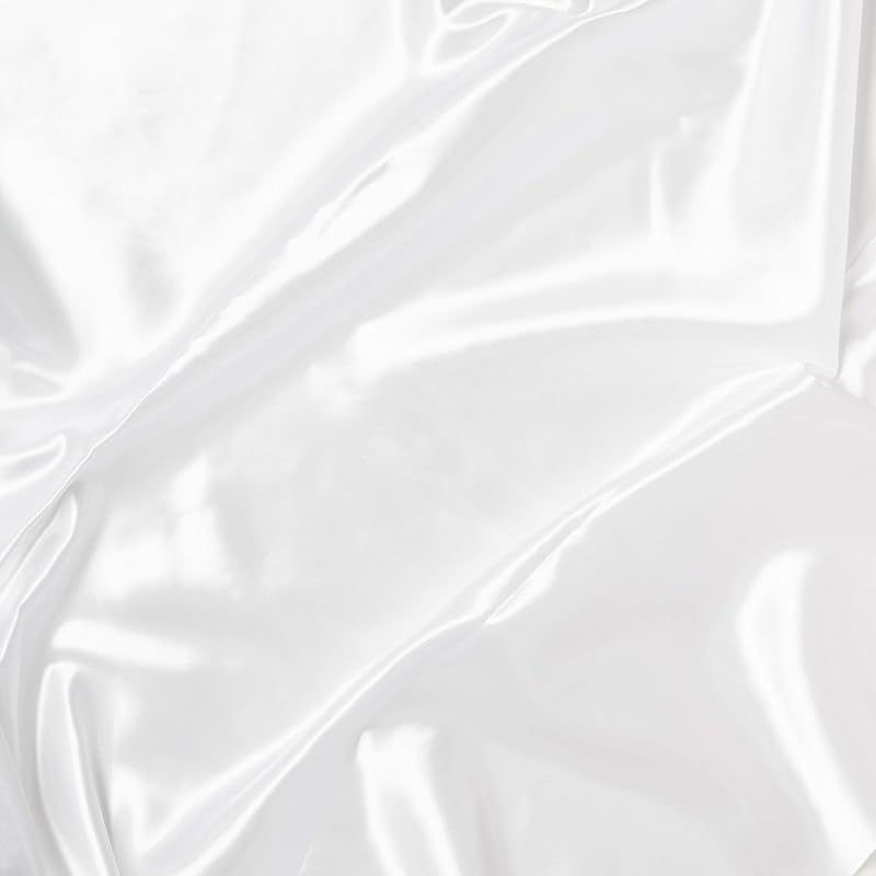 Kiyohara Silklike Satin Fabric, Approx. 122cm x 1m Cut, Col. KW White T880-1
