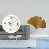 Modern Wrought Iron Wall Clock with Ginkgo Leaves Design Quiet No Ticking Large Numerals Decorative