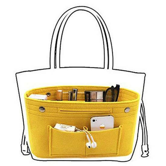 Multifunctional Women's Travel Felt Cosmetic Bag with Snap Closure, Large Capacity for Storage