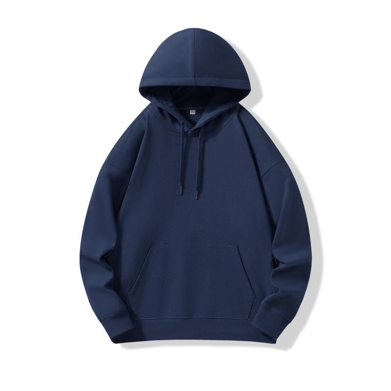 Heavyweight Drop Shoulder Pure Cotton Hooded Sweatshirt with Custom Logo and Printing