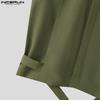 INCERUN Men Lapel Neck Sleeveless Solid Lace-up Casual Shirts Tank Tops
