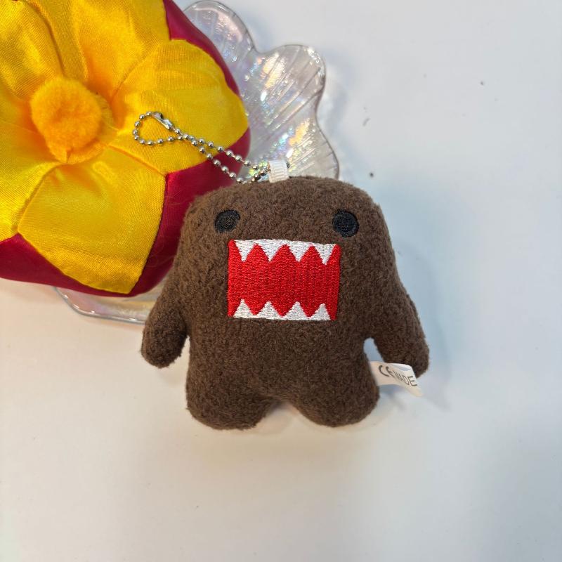 Domo-Kun Plush Toy Keychain Cartoon Soft Stuffed Doll Pendant Car Key Ring Backpack Bag Decor Kid Gift