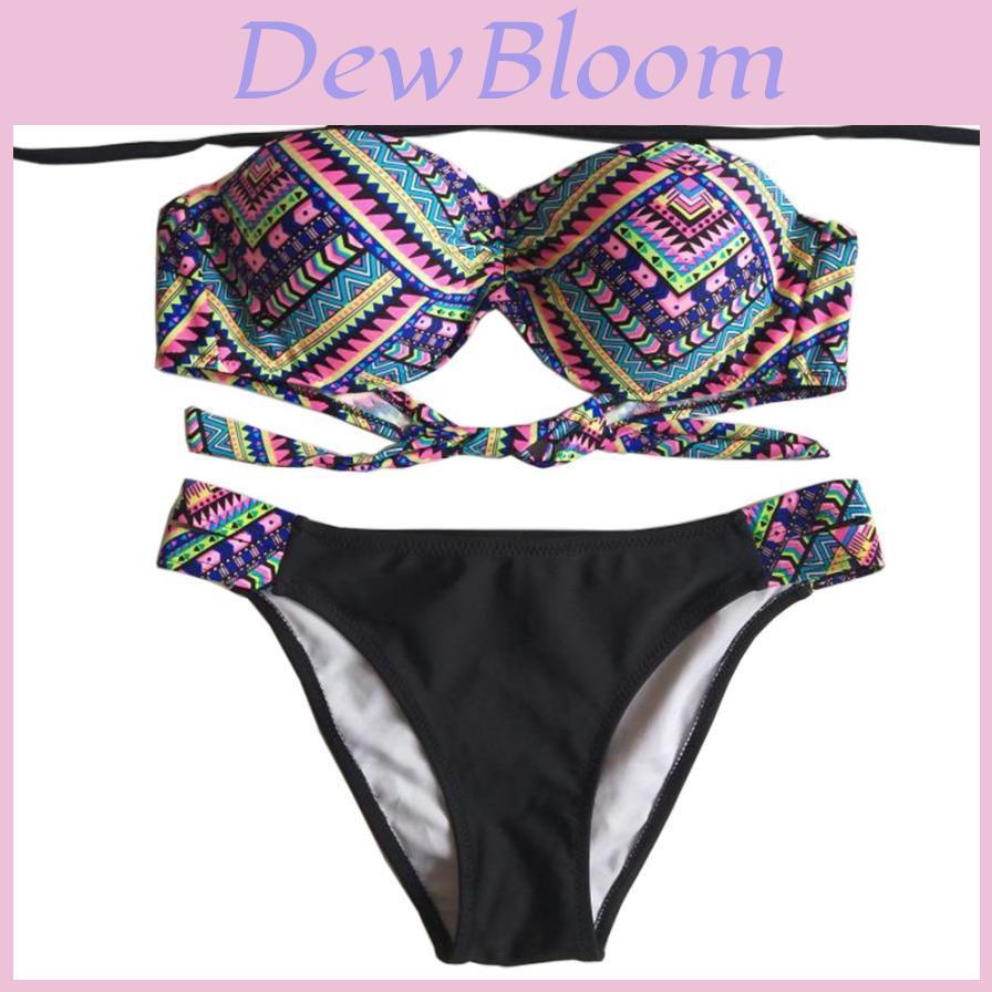 Retro Summer Beach Striped Print Swimwear With Premium Quality Fabric And Timeless Design