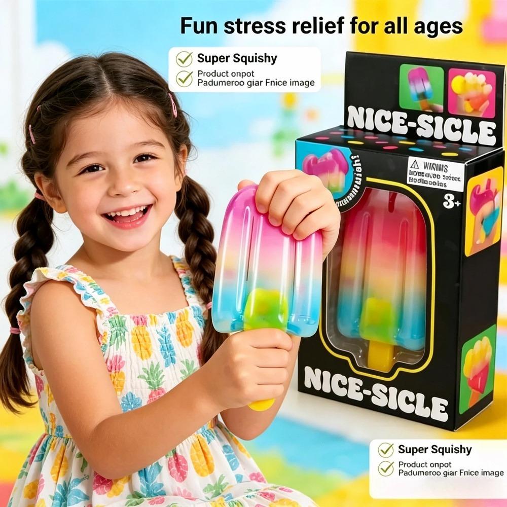 Ice Cream Squishy Squeeze Toy Nice Cube Blind Box Sensory Fidget Toy Portable Stress Relief Gadget For Office Home Daily Relax