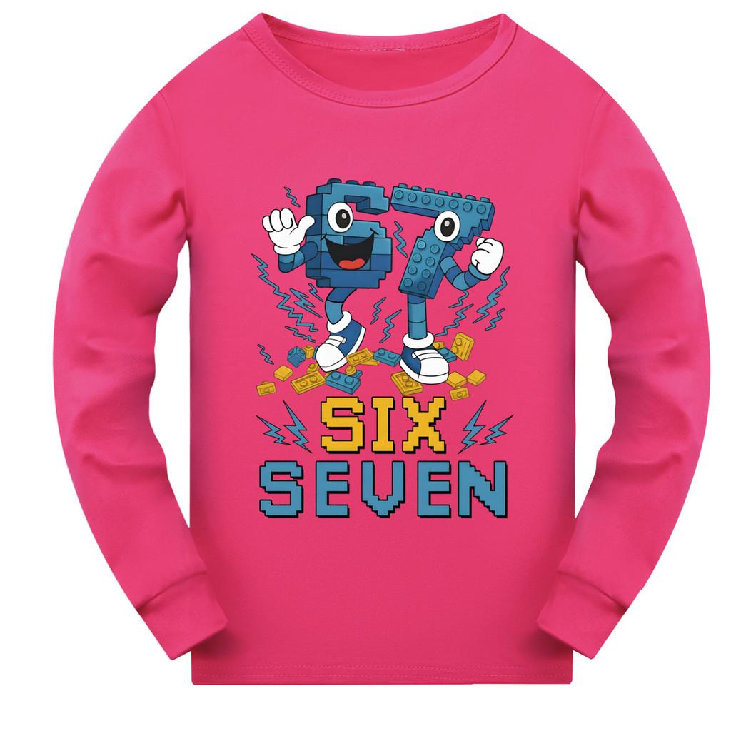 5230 Kids Boys Girls Steal a Brainrot 67 Six Seven Print Long Sleeves T-Shirt