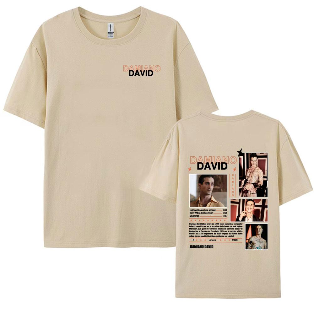 Rock Band Unisexeskin Damiano David Tour Merch Tshirt Unisex Women Fashion Hip Hop T Shirts Tops Casual Oversized 100 Cotton TShirt
