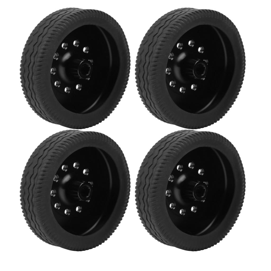 4Pcs RC Wheel Remote Control Tires Rubber Aluminum Alloy Accessories for WPL D12 Car