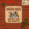 Retro Rabbit House Metal Sign German Bunny Carrot Design Aluminum Plaque Pet Owner Gift Farmhouse Wall Art