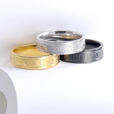1Pcs Titanium Steel Ring Roman Numerals Personalized All-match Couple Ring Accessories