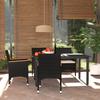 5 Pcs Poly Rattan Garden Dining Set with Cushions