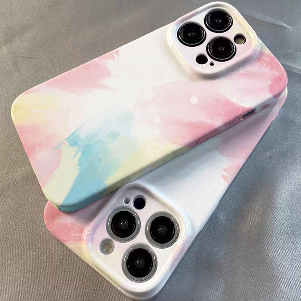Watercolor Painting Glossy Film Hard PC Phone Case for Oppo A6 A5 A78 A3 A3X A60 A74 A38 A58 A96 A57 A76 A16e A55 Pro 4G 5G