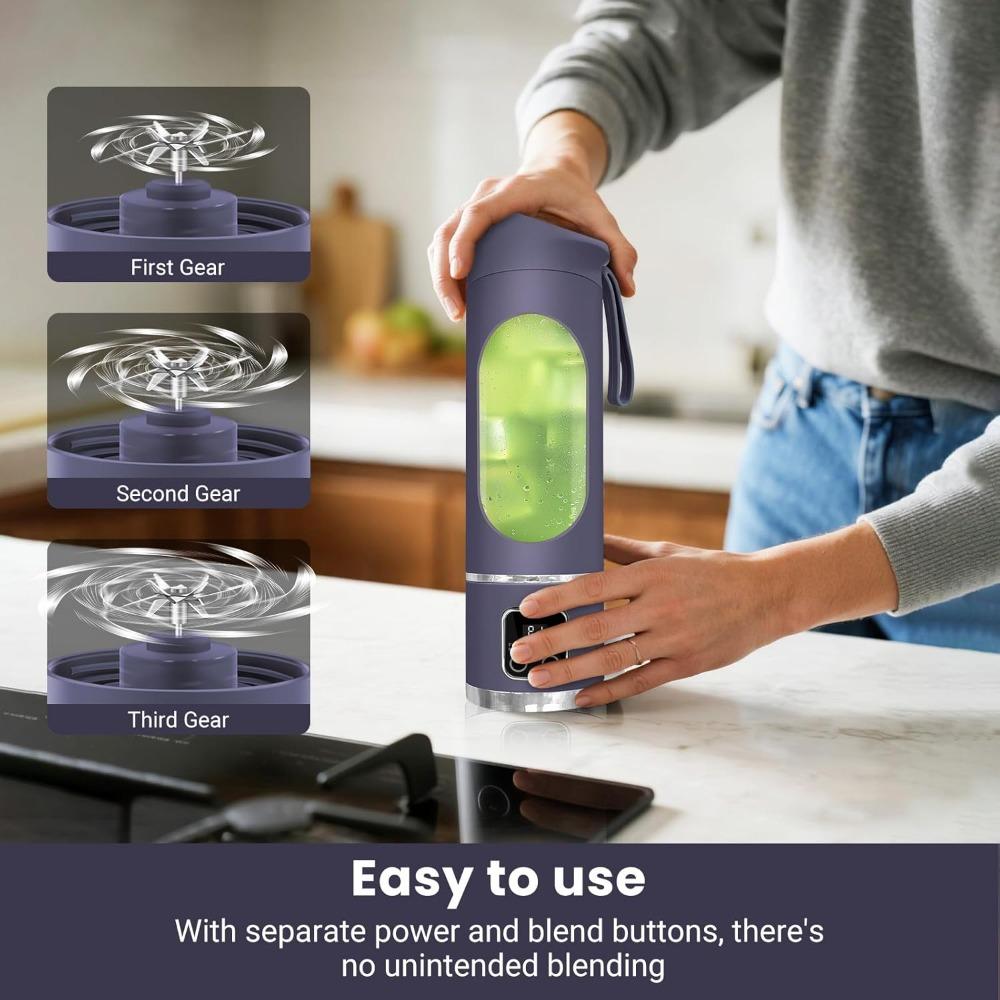 Portable Electric Blender, USB Interface, 500ml Portable Juicer, Smoothie and Cream Blender