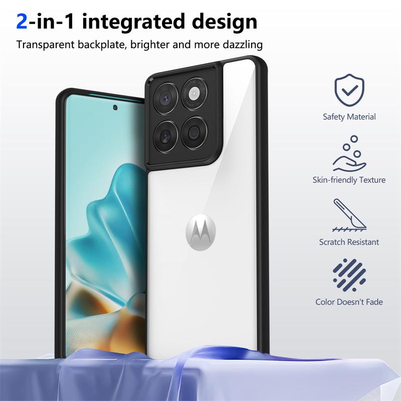 For Motorola Edge 60 Fusion XT2503-4 Case Plating Bumper Shockproof Clear Back Cover Hard Phone Case for Moto Edge 60 Fusion 5G