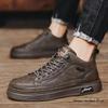 2023 Men's Black Waterproof Non-slip Casual Leather Skate Shoes