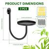 3Pcs Wall Mounted Flowerpot Holder Metal Planter Hook Bonsai Hanging Basket Planter Pot Stand Indoor Outdoor Gardening Decor