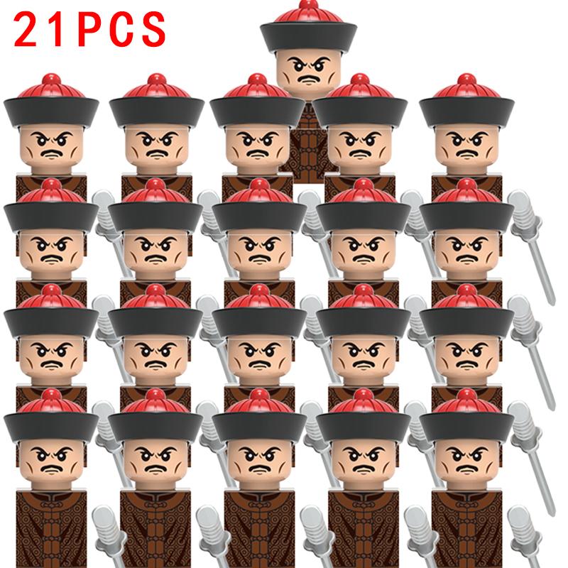 21 buc Dinastia Han Soldat Armata Soldați Grei Infanterie Ușoară Cavaleri Medievali Grup Figuri Blocuri de Construcție Cărămizi Castel Jucărie