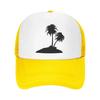 Tropical Tree Mesh Baseball Cap Coconut Palm Tree Adjustable Trucker Hat Snapback Sports Hat for Unisex Women